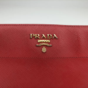 Pre-owned Prada Esplanade Red SAFFIANO Leather  shoulderbag | stylenewstar