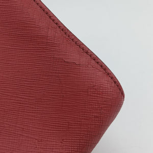 Pre-owned Prada Esplanade Red SAFFIANO Leather  shoulderbag | stylenewstar
