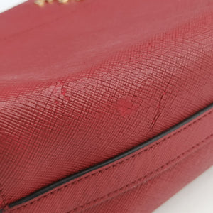Pre-owned Prada Esplanade Red SAFFIANO Leather  shoulderbag | stylenewstar