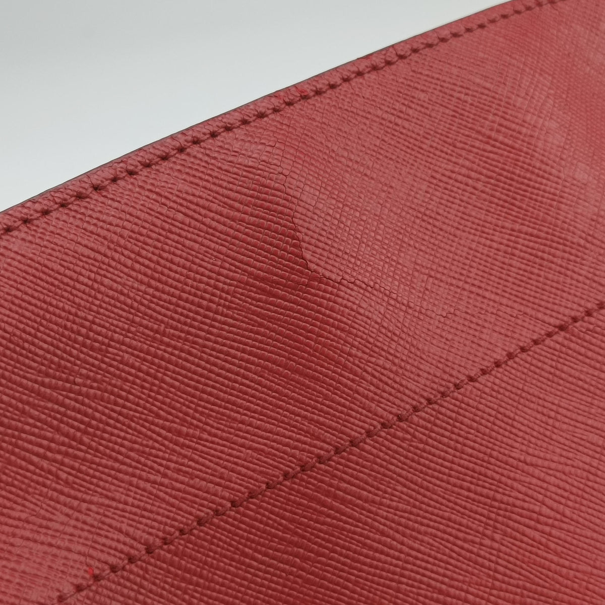Pre-owned Prada Esplanade Red SAFFIANO Leather  shoulderbag | stylenewstar