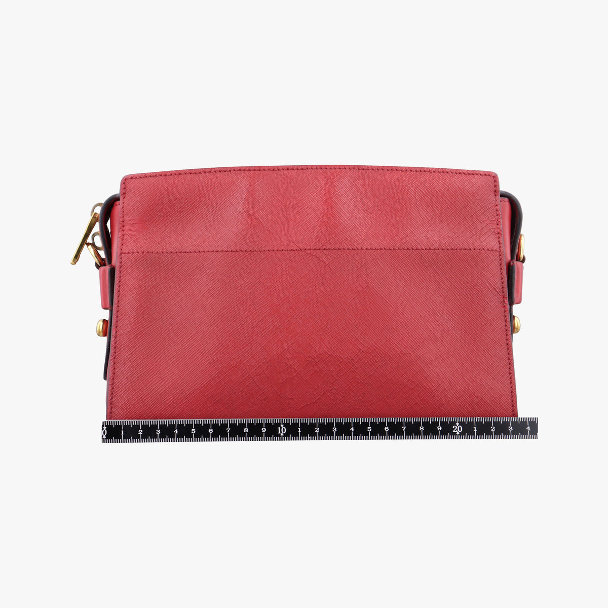 Pre-owned Prada Esplanade Red SAFFIANO Leather  shoulderbag | stylenewstar