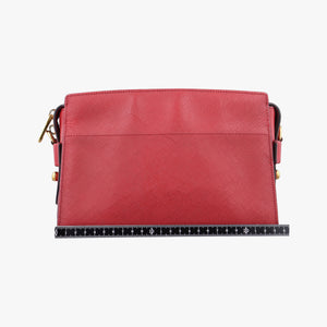 Pre-owned Prada Esplanade Red SAFFIANO Leather  shoulderbag | stylenewstar