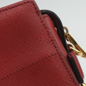 Pre-owned Prada Esplanade Red SAFFIANO Leather  shoulderbag | stylenewstar