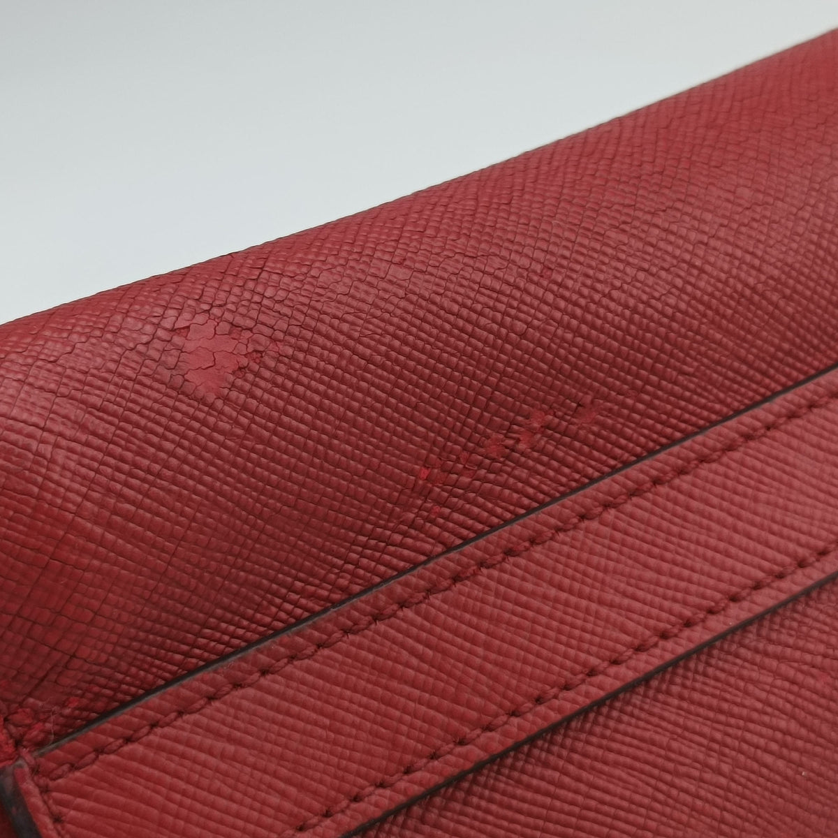 Pre-owned Prada Esplanade Red SAFFIANO Leather  shoulderbag | stylenewstar