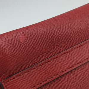 Pre-owned Prada Esplanade Red SAFFIANO Leather  shoulderbag | stylenewstar