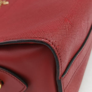 Pre-owned Prada Esplanade Red SAFFIANO Leather  shoulderbag | stylenewstar