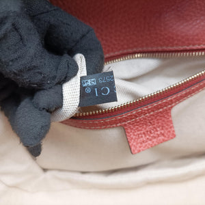 Pre-owned Gucci New Bamboo Red Leather 254884 shoulderbag | stylenewstar