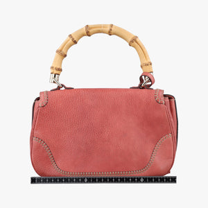 Pre-owned Gucci New Bamboo Red Leather 254884 shoulderbag | stylenewstar