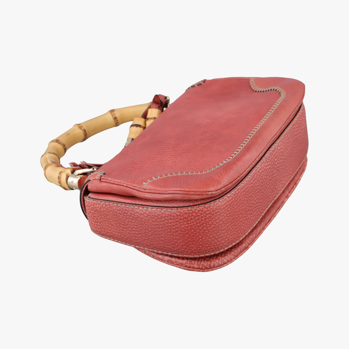 Pre-owned Gucci New Bamboo Red Leather 254884 shoulderbag | stylenewstar