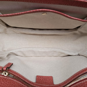 Pre-owned Gucci New Bamboo Red Leather 254884 shoulderbag | stylenewstar