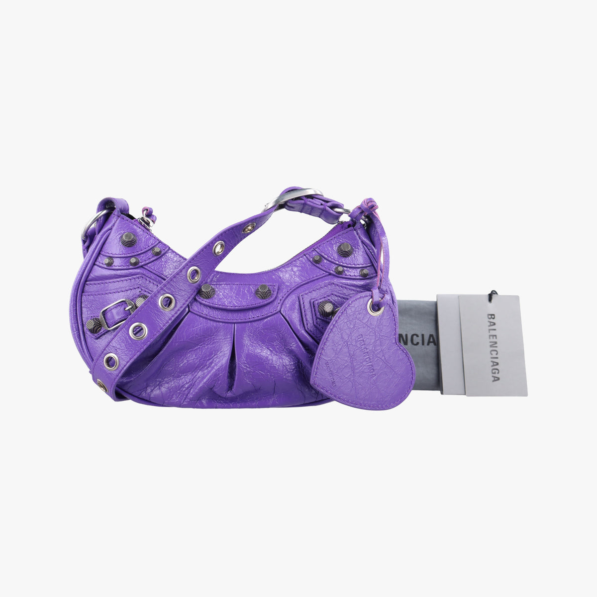 Pre-owned Balenciaga Le Cagole Purple lambskin  shoulderbag | stylenewstar