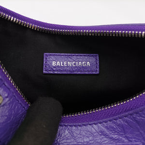Pre-owned Balenciaga Le Cagole Purple lambskin  shoulderbag | stylenewstar