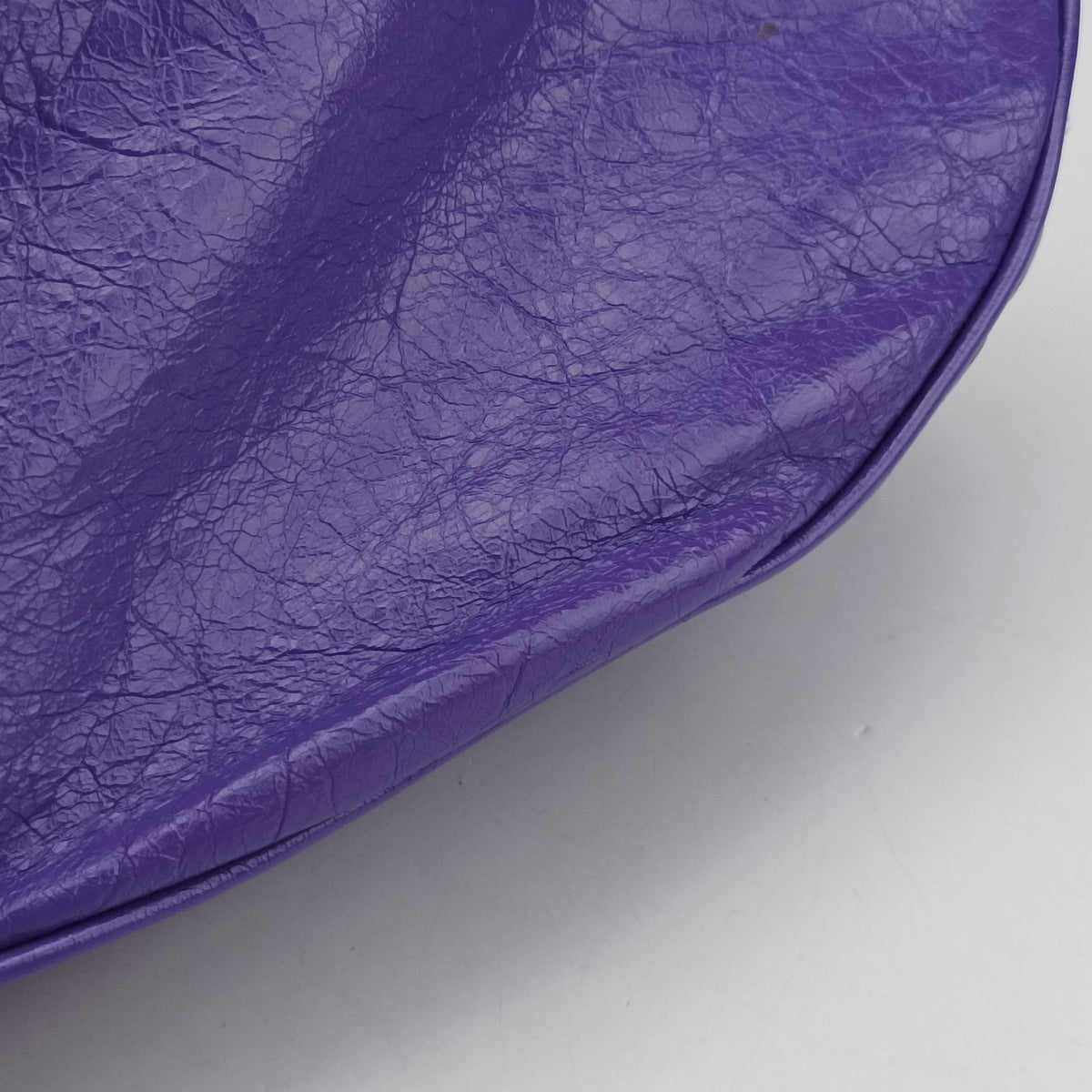 Pre-owned Balenciaga Le Cagole Purple lambskin  shoulderbag | stylenewstar