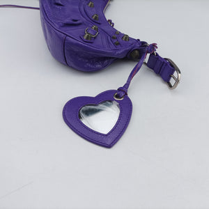 Pre-owned Balenciaga Le Cagole Purple lambskin  shoulderbag | stylenewstar