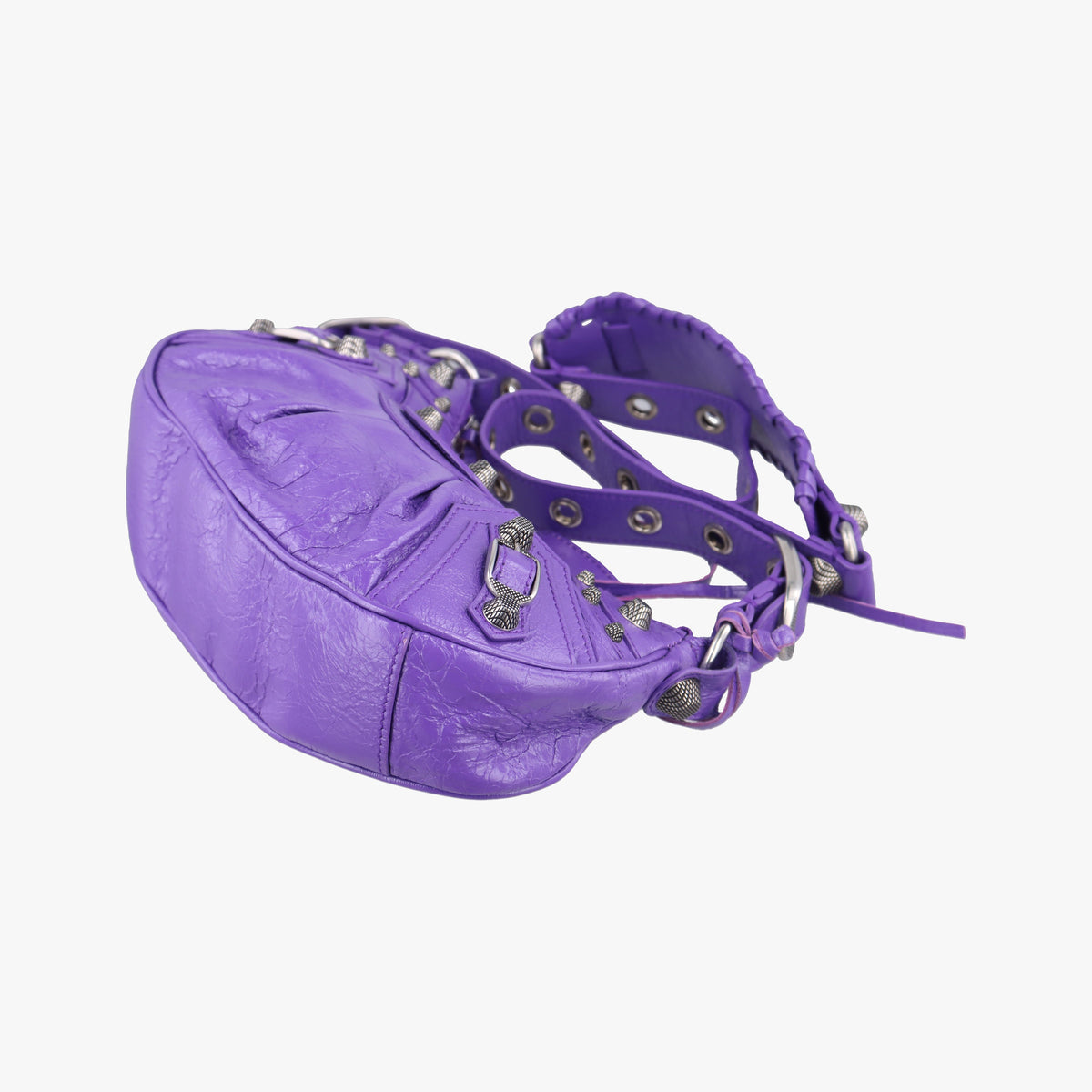 Pre-owned Balenciaga Le Cagole Purple lambskin  shoulderbag | stylenewstar
