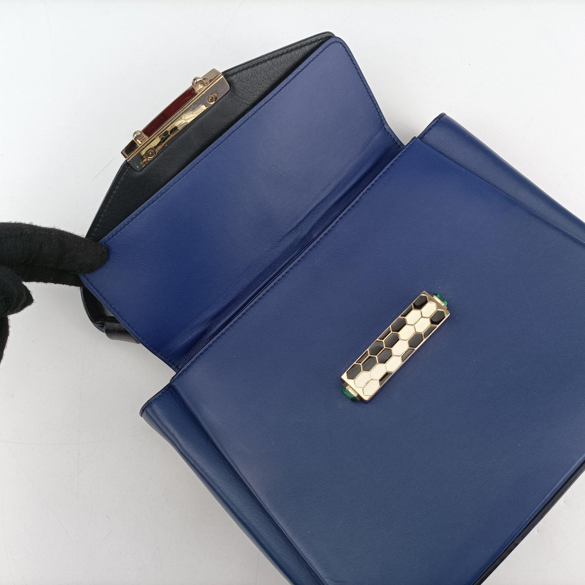 Pre-owned Bvlgari SERPENTI VIPER Blue leather  shoulderbag | stylenewstar