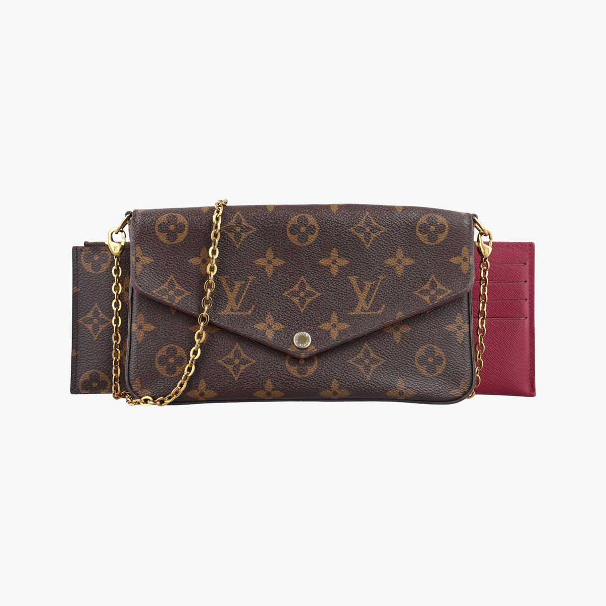 Pre-owned Louis Vuitton Pochette Felicie Brown Monogram Canvas M61276 shoulderbag | stylenewstar