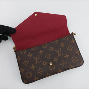 Pre-owned Louis Vuitton Pochette Felicie Brown Monogram Canvas M61276 shoulderbag | stylenewstar