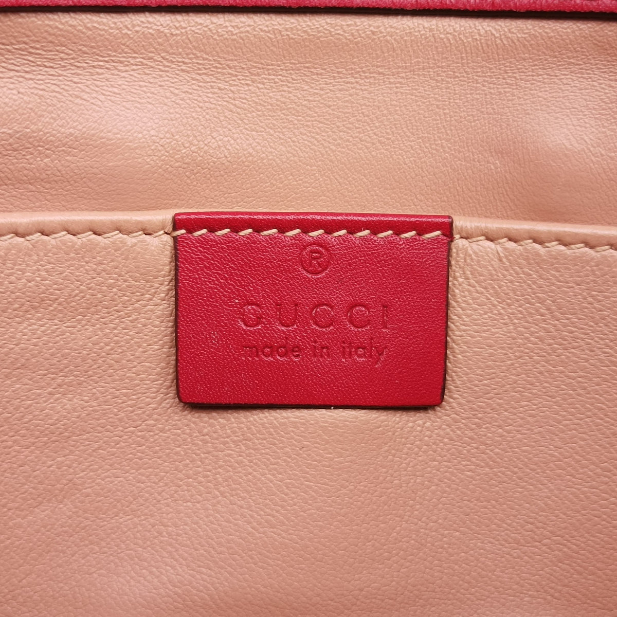 Pre-owned Gucci Broadway Pearl Bee Red Leather 453778 shoulderbag | stylenewstar