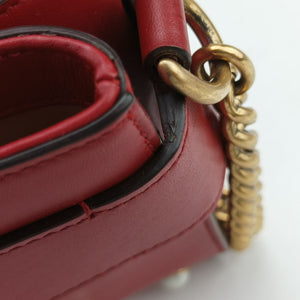 Pre-owned Gucci Broadway Pearl Bee Red Leather 453778 shoulderbag | stylenewstar