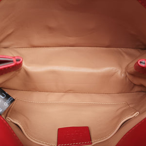 Pre-owned Gucci Broadway Pearl Bee Red Leather 453778 shoulderbag | stylenewstar