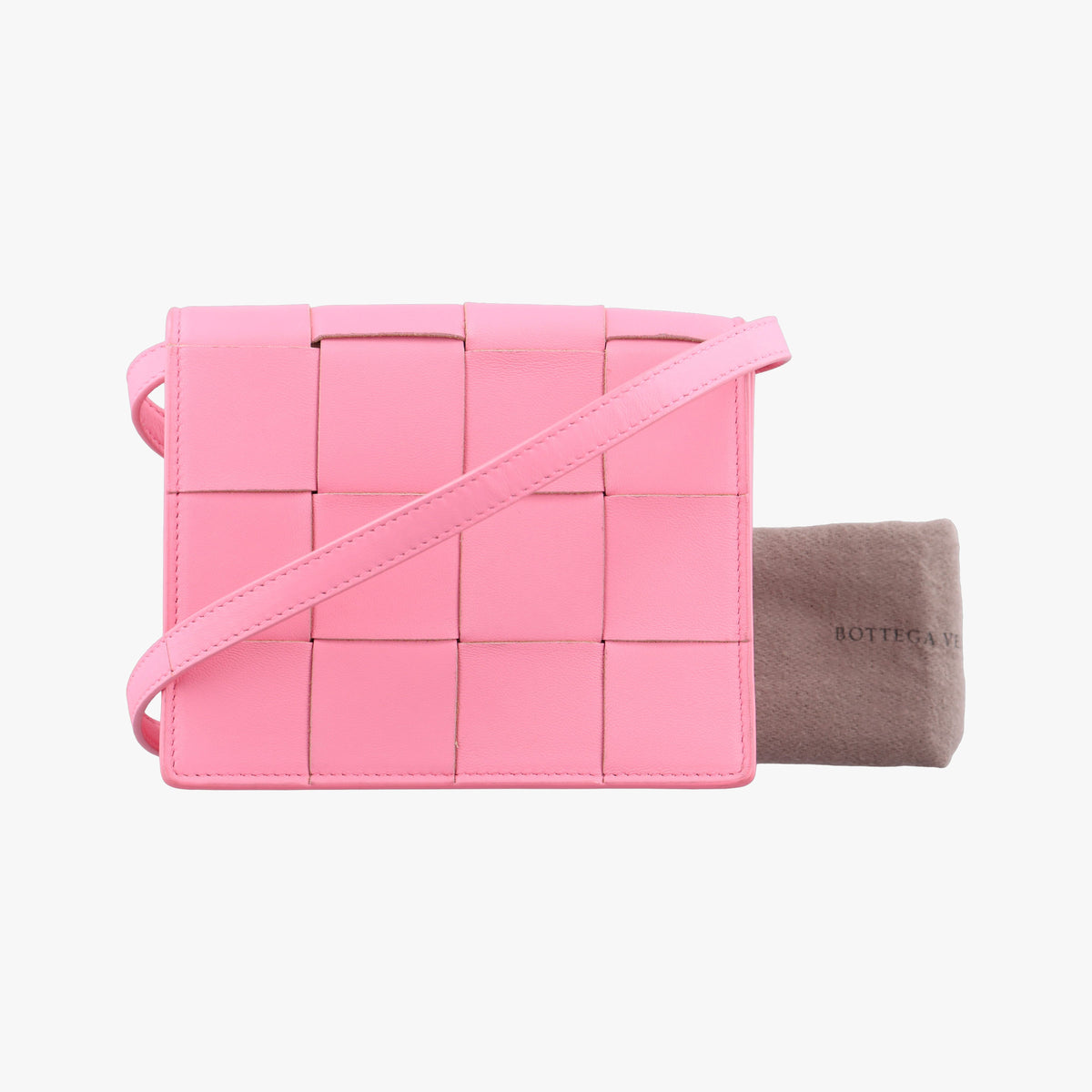 Pre-owned Bottega Veneta Cassette Pink lambskin  shoulderbag | stylenewstar