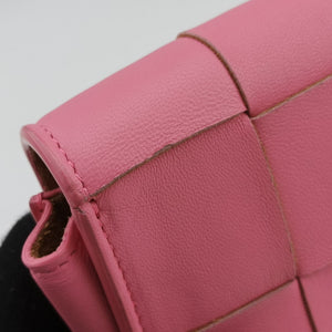 Pre-owned Bottega Veneta Cassette Pink lambskin  shoulderbag | stylenewstar