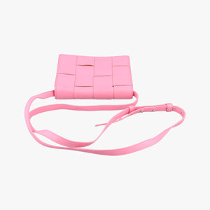 Pre-owned Bottega Veneta Cassette Pink lambskin  shoulderbag | stylenewstar