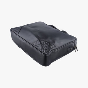 Pre-owned Bottega Veneta Intrecciato Black Lambskin  shoulderbag | stylenewstar