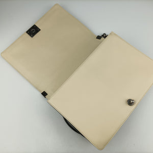 Vintage Chanel BOY CHANEL Black×beige lambskin A67087 shoulderbag | stylenewstar