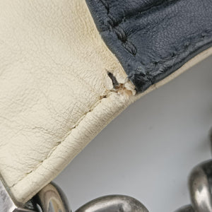 Vintage Chanel BOY CHANEL Black×beige lambskin A67087 shoulderbag | stylenewstar