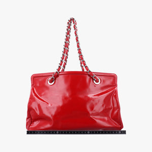 Pre-owned Chanel Paris-Venice Vinyl Lipstick Ligne Red Patent A47926 shoulderbag | stylenewstar