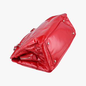 Pre-owned Chanel Paris-Venice Vinyl Lipstick Ligne Red Patent A47926 shoulderbag | stylenewstar