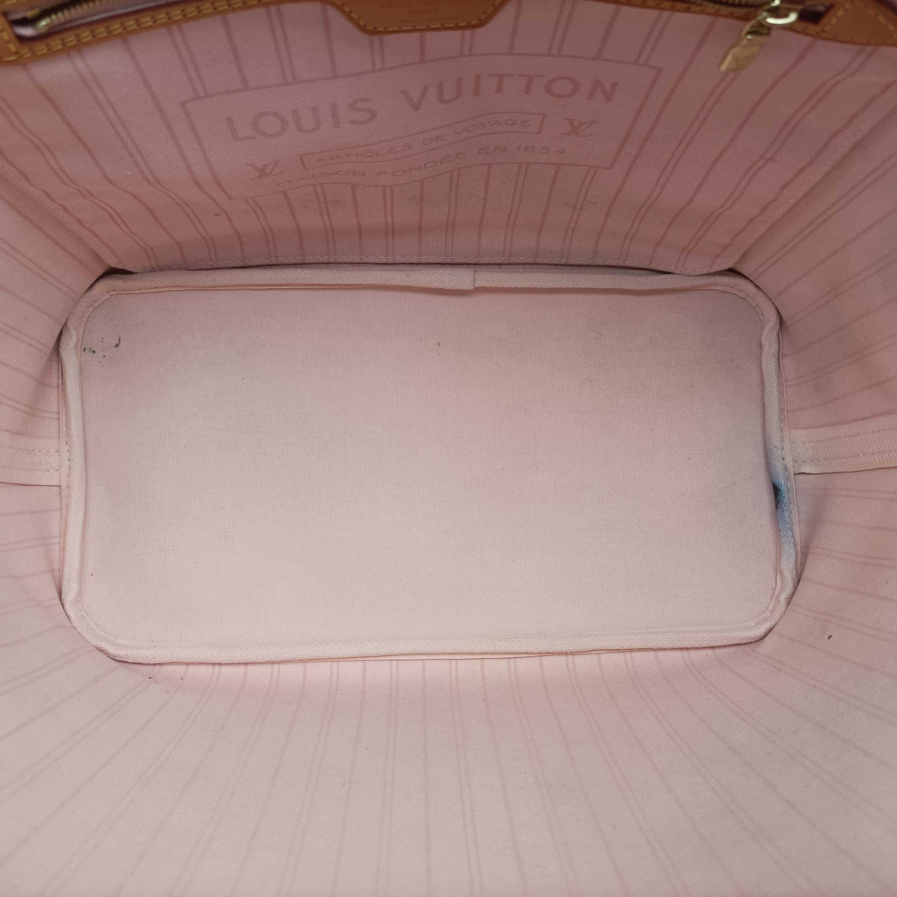 Pre-owned Louis Vuitton NEVERFULL MM Azur Damier Canvas N51107 handbag | stylenewstar