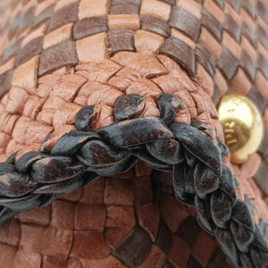 Secondhand Prada Madras Brown leather  shoulderbag | stylenewstar