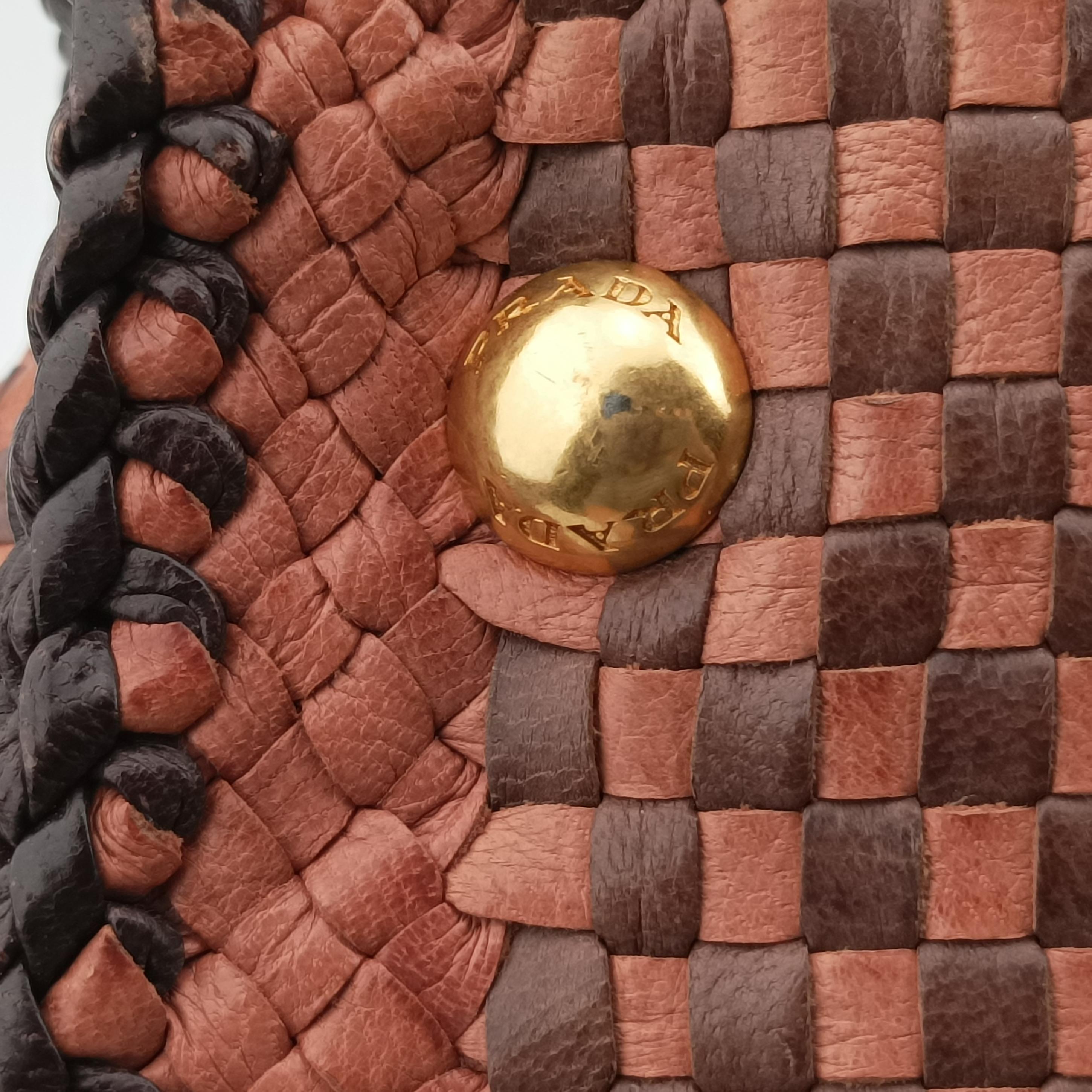 Secondhand Prada Madras Brown leather  shoulderbag | stylenewstar