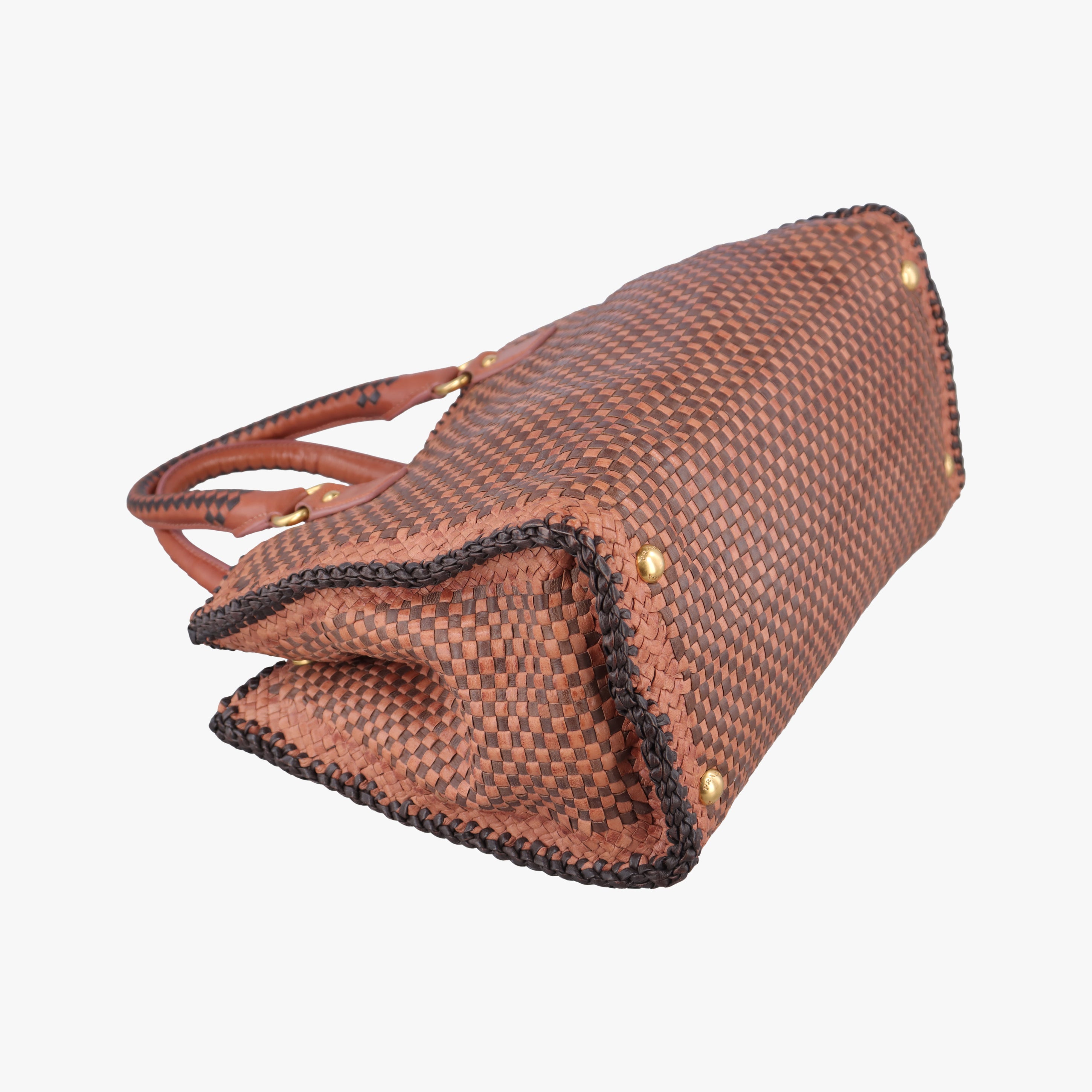 Secondhand Prada Madras Brown leather  shoulderbag | stylenewstar