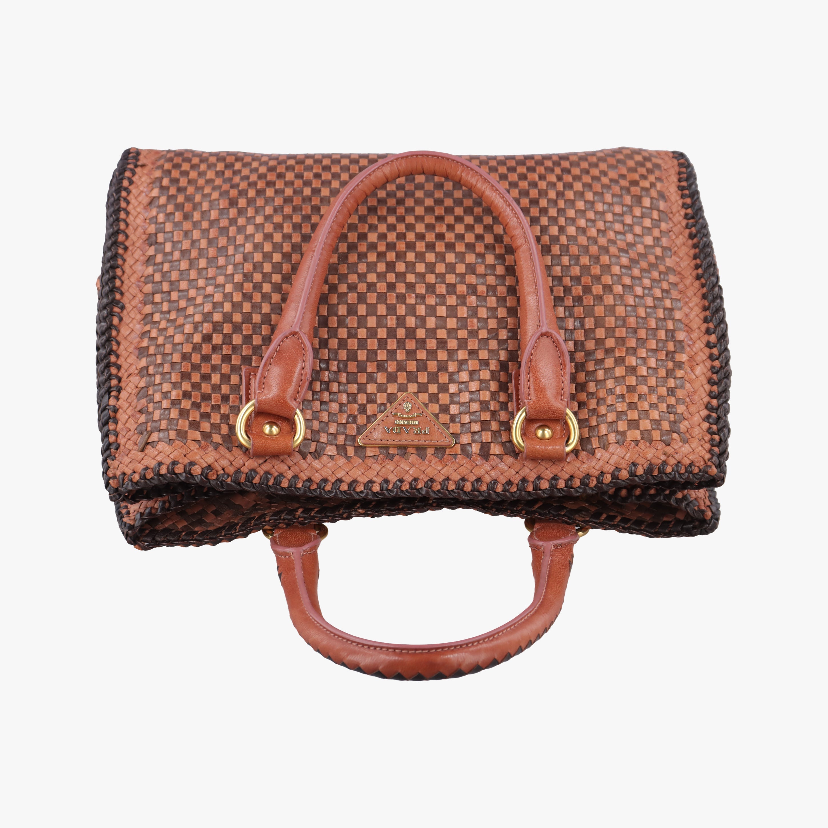 Secondhand Prada Madras Brown leather  shoulderbag | stylenewstar