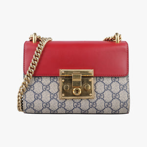 Vintage Gucci Padlock beige×red PVC coated canvas×Leather 409487 shoulderbag | stylenewstar