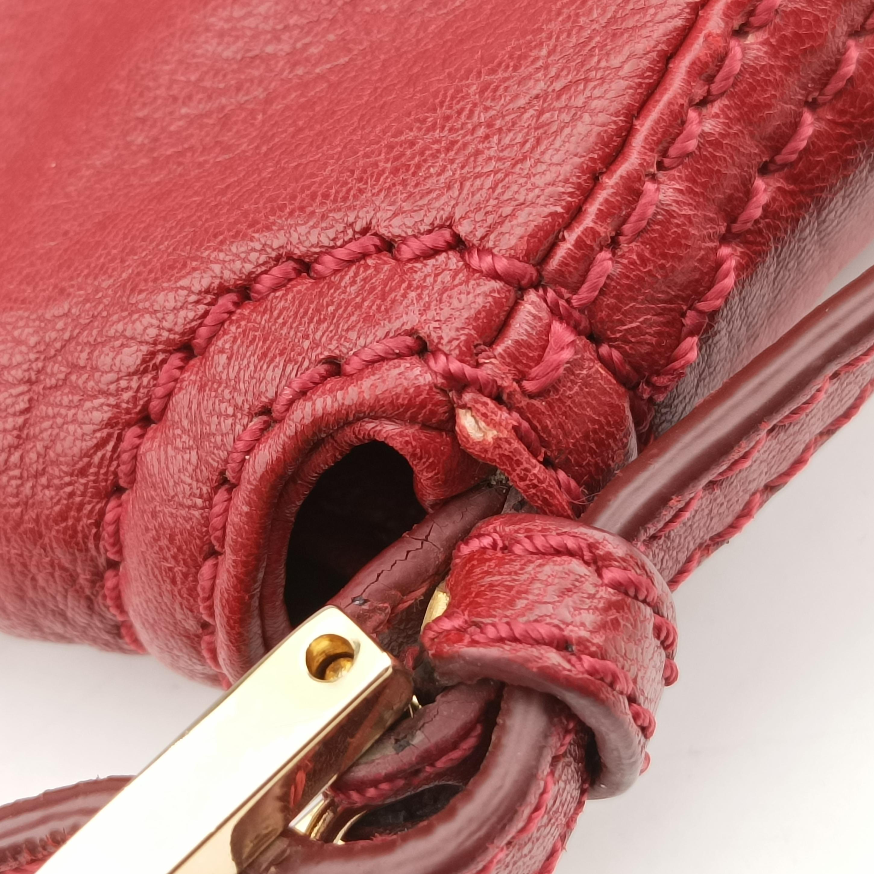 Secondhand Fendi Baguette Red Leather 8BR180 handbag | stylenewstar