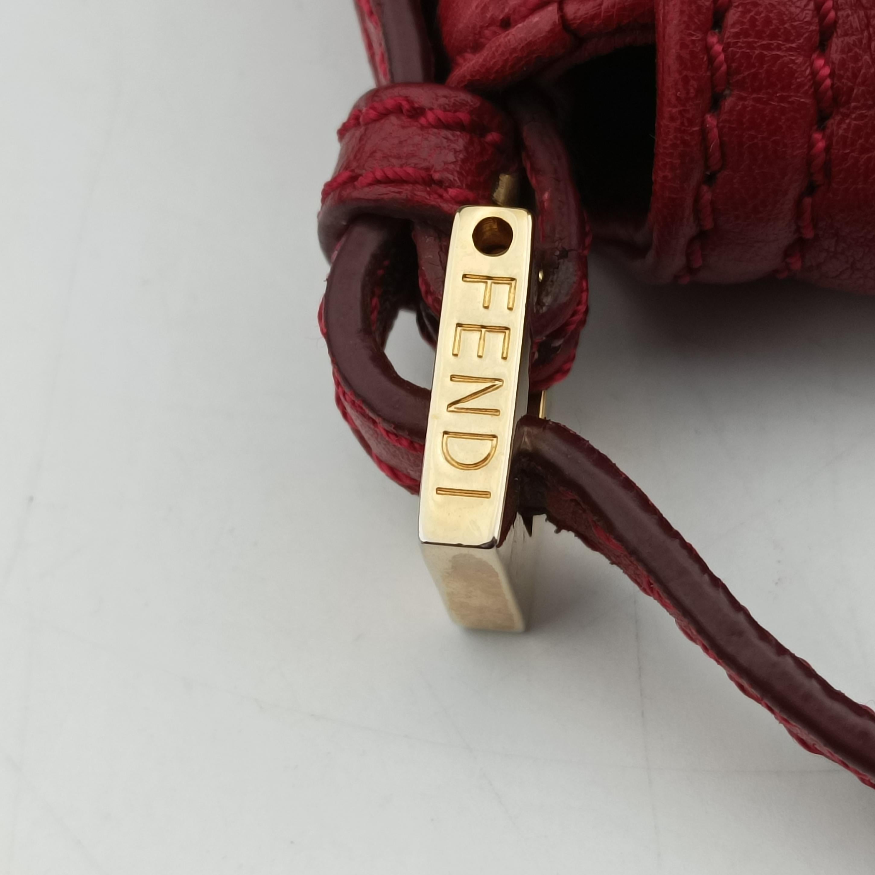 Secondhand Fendi Baguette Red Leather 8BR180 handbag | stylenewstar