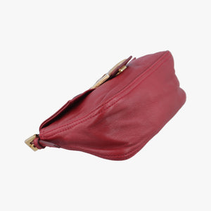 Secondhand Fendi Baguette Red Leather 8BR180 handbag | stylenewstar