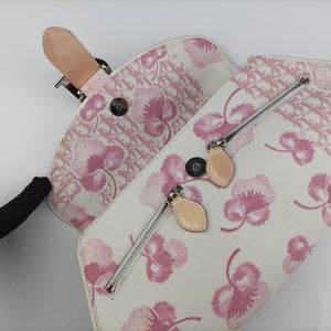 Pre-owned Christian Dior Logogram Ivory x Pink x Multicolor canvas  shoulderbag | stylenewstar