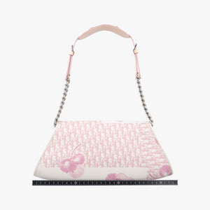 Pre-owned Christian Dior Logogram Ivory x Pink x Multicolor canvas  shoulderbag | stylenewstar