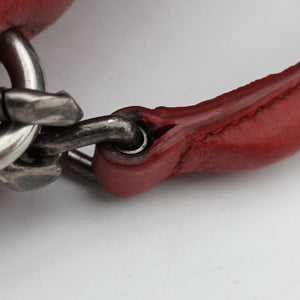 Pre-owned Yves Saint Laurent COLLEGE Red Leather 428056 shoulderbag | stylenewstar