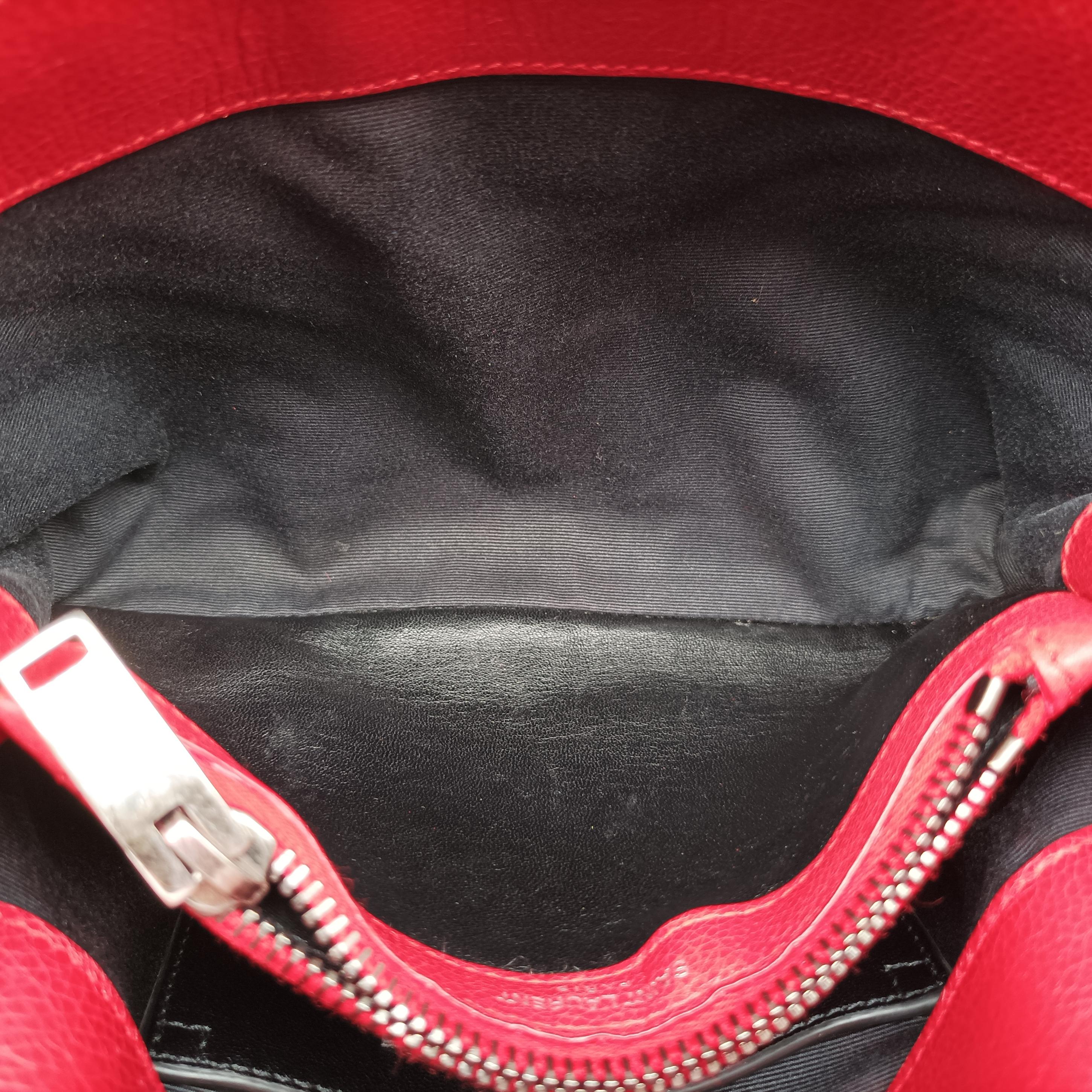 Pre-owned Yves Saint Laurent COLLEGE Red Leather 428056 shoulderbag | stylenewstar