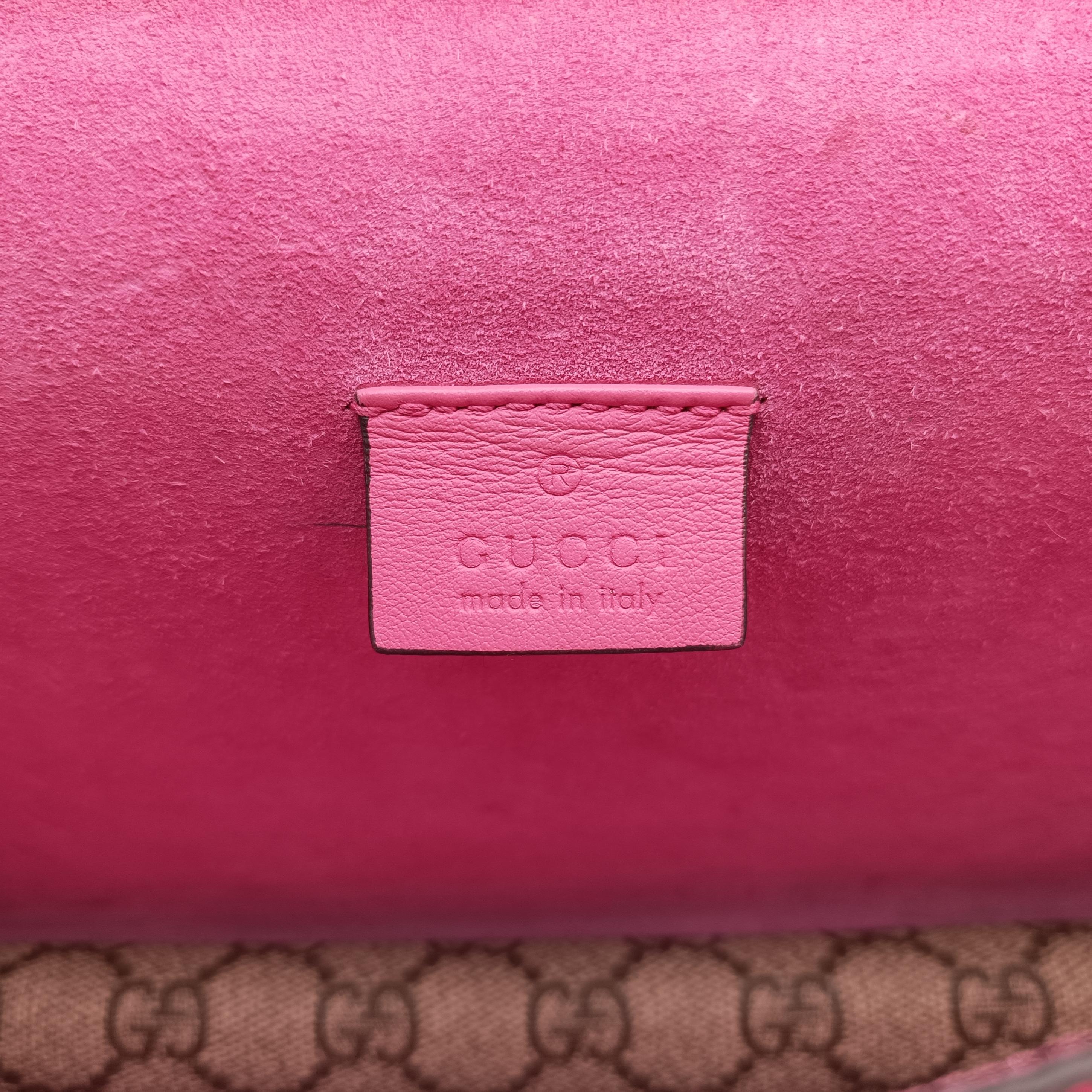 Pre-owned Gucci Dionysus Brown×pink PVC coated canvas 400249 shoulderbag | stylenewstar