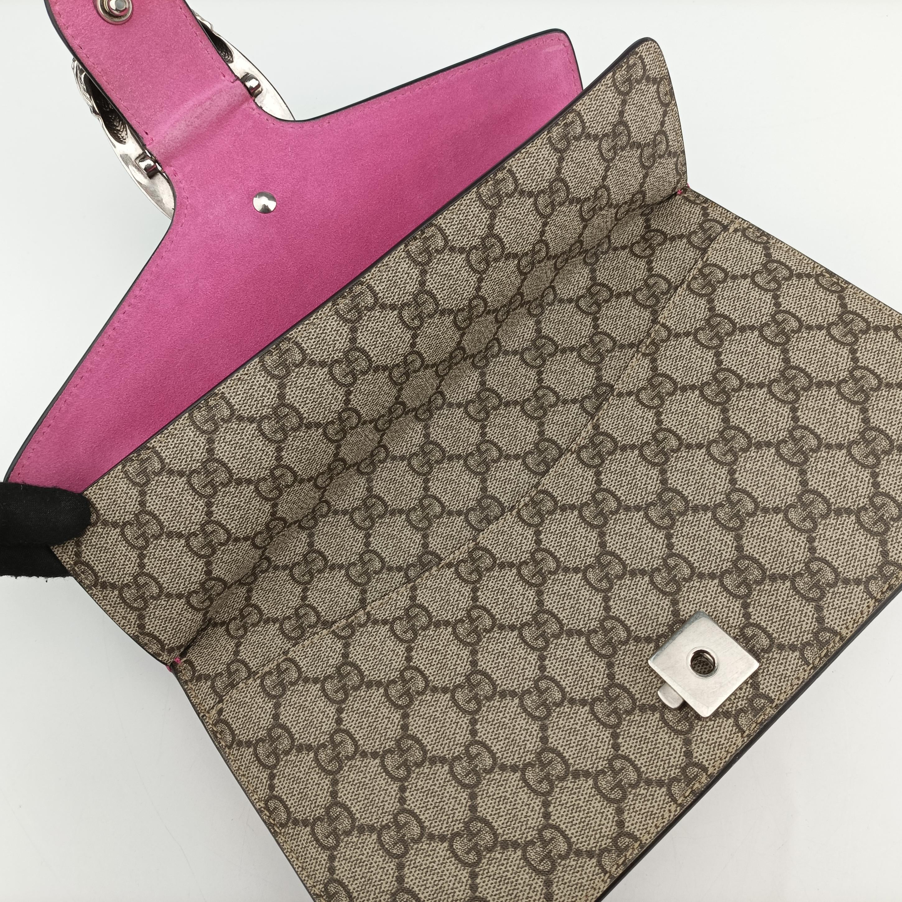Pre-owned Gucci Dionysus Brown×pink PVC coated canvas 400249 shoulderbag | stylenewstar
