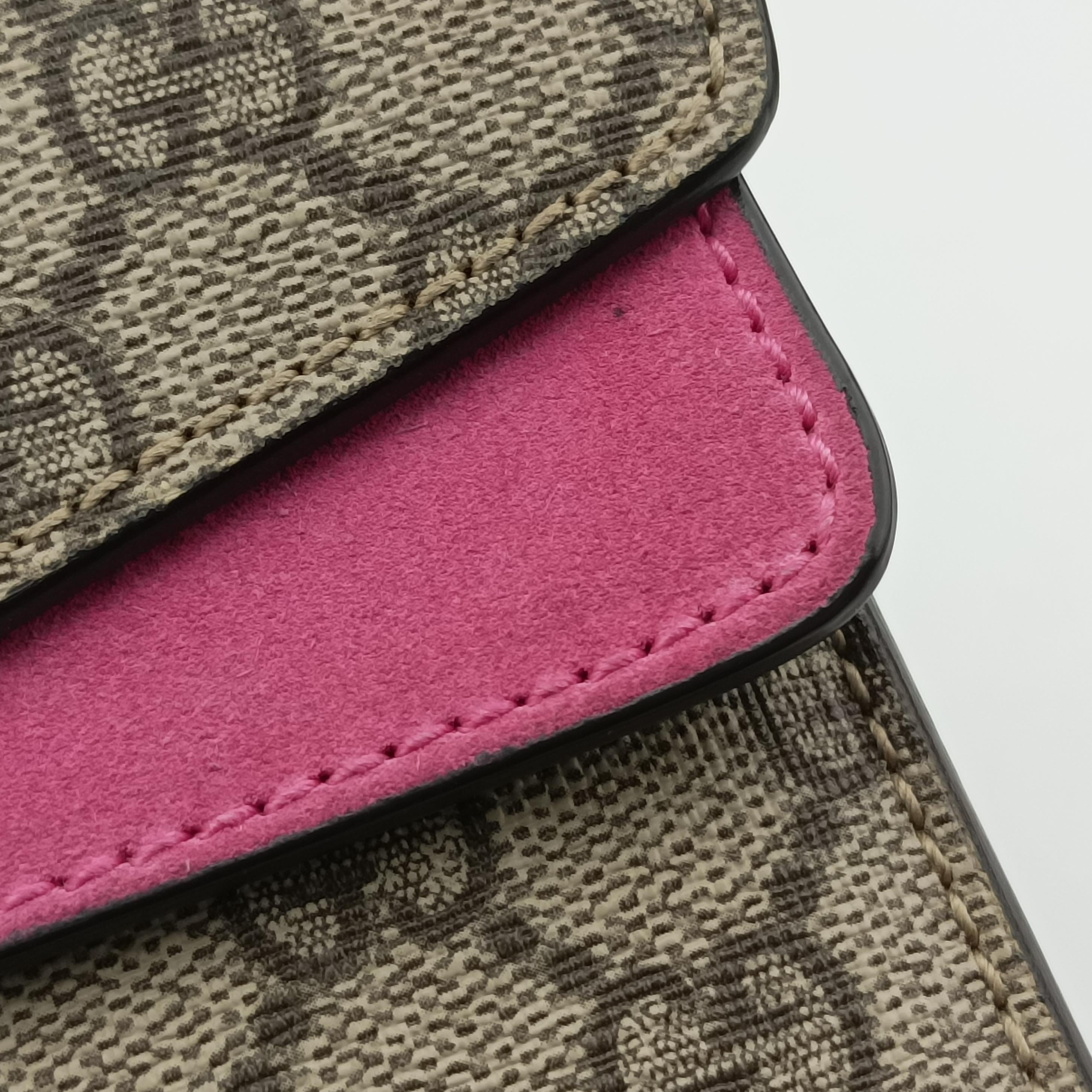 Pre-owned Gucci Dionysus Brown×pink PVC coated canvas 400249 shoulderbag | stylenewstar