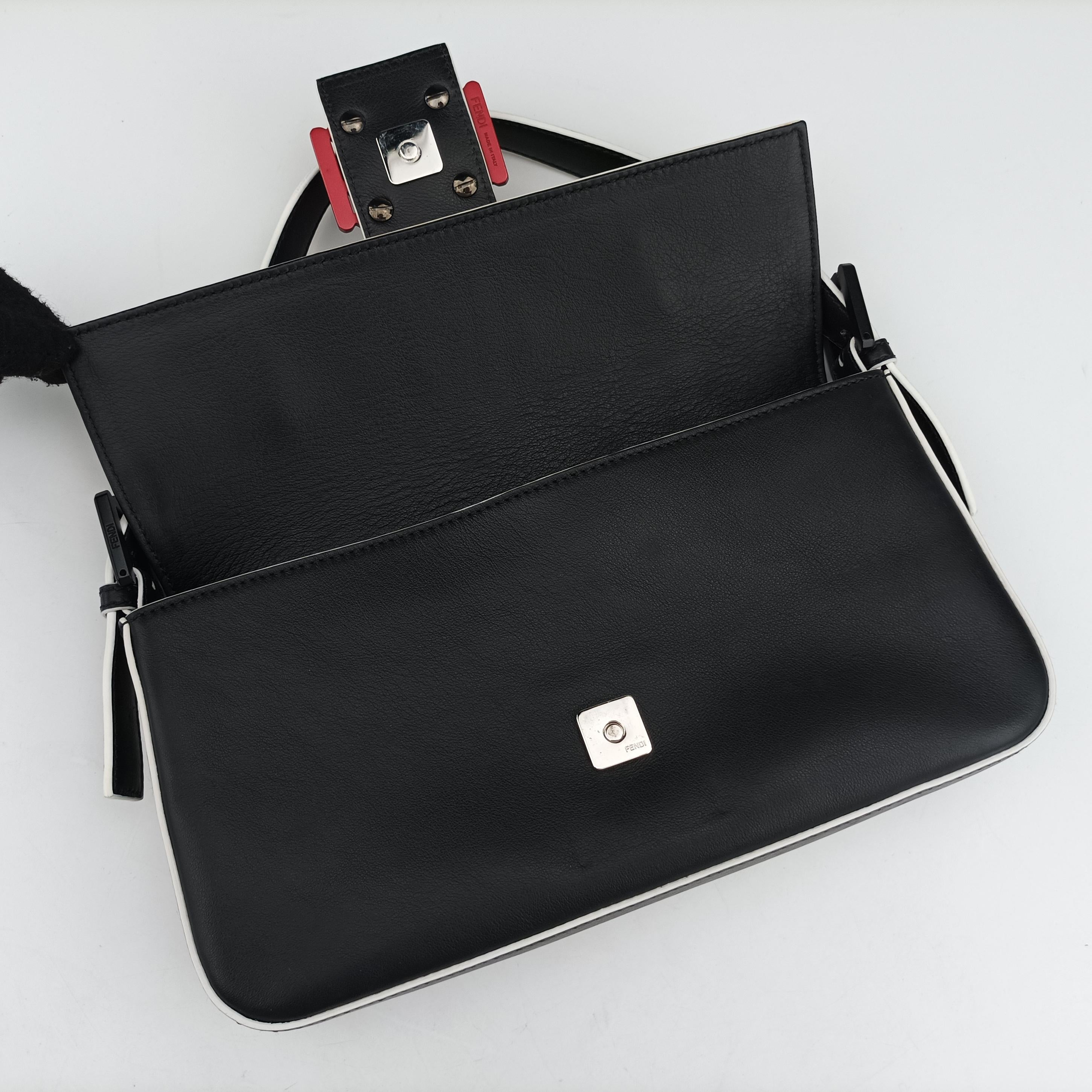 Vintage Fendi Baguette Black×yellow×Red Leather 8BR600 shoulderbag | stylenewstar